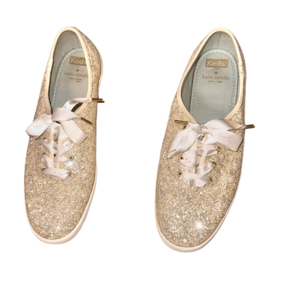 KATE SPADE gold glitter KEDS women’s sneakers TENNIS SHOES size 9.5 - Picture 17 of 17
